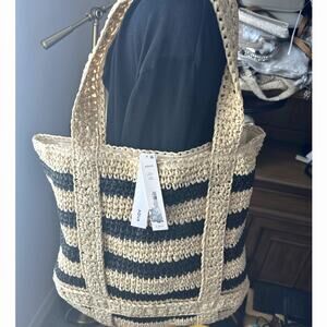 Aqua Traveler Toyo Straw Tote Bag - Exclusive NWT New $148 Retail